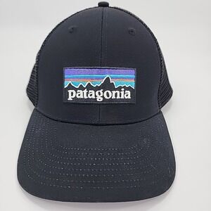 Patagonia P-6 Logo Trucker Hat/Cap - Mesh Black, Style 38283 Snapback Adjustable